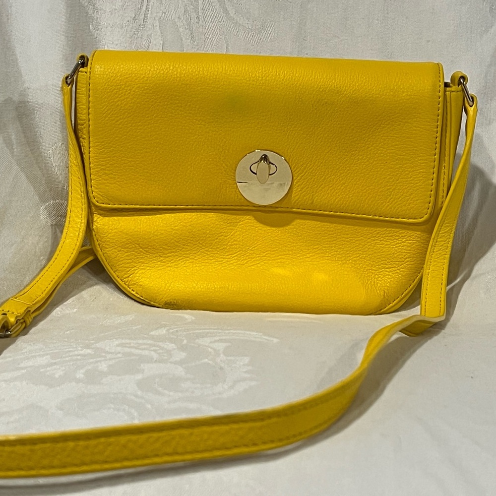 Talbots bright yellow leather shoulder bag